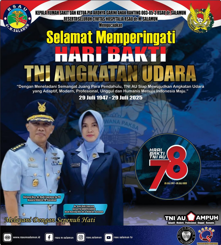 KEPALA RUMAH SAKIT DAN KETUA PIA ARDHYA GARINI ANAK RANTING 003-05-3 RSAU dr. SALAMUN BESERTA SELURUH CIVITAS HOSPITALIA RSAU dr. M. SALAMUN