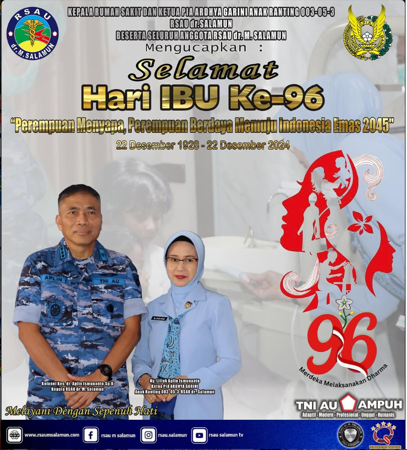 KEPALA RUMAH SAKIT DAN KETUA PIA ARDHYA GARINI ANAK RANTING 003-05-3 RSAU dr. SALAMUN BESERTA SELURUH ANGGOTA RSAU dr. M. SALAMUN