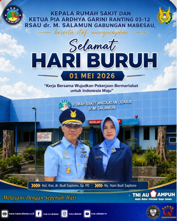 Kepala RSAU dr. M. Salamun dan Ketua PIA Ardhya Garini Ranting 03-12 RSAU dr. M. Salamun Gabungan Mabesau beserta staf 