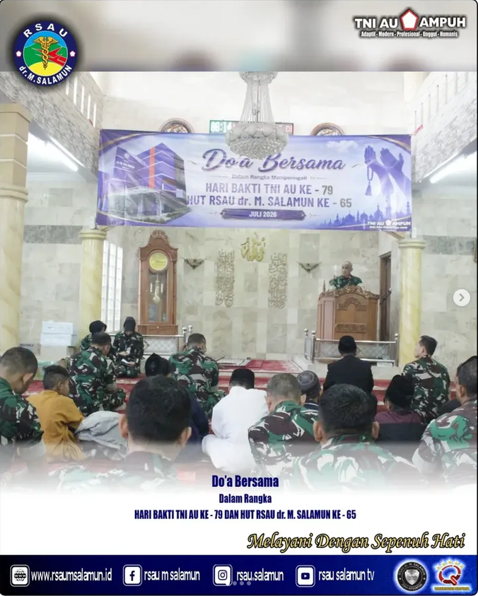 DOA BERSAMA DALAM RANGKA HARI BAKTI TNI AU KE-79 DAN HUT KE-65 RSAU dr. M. SALAMUN