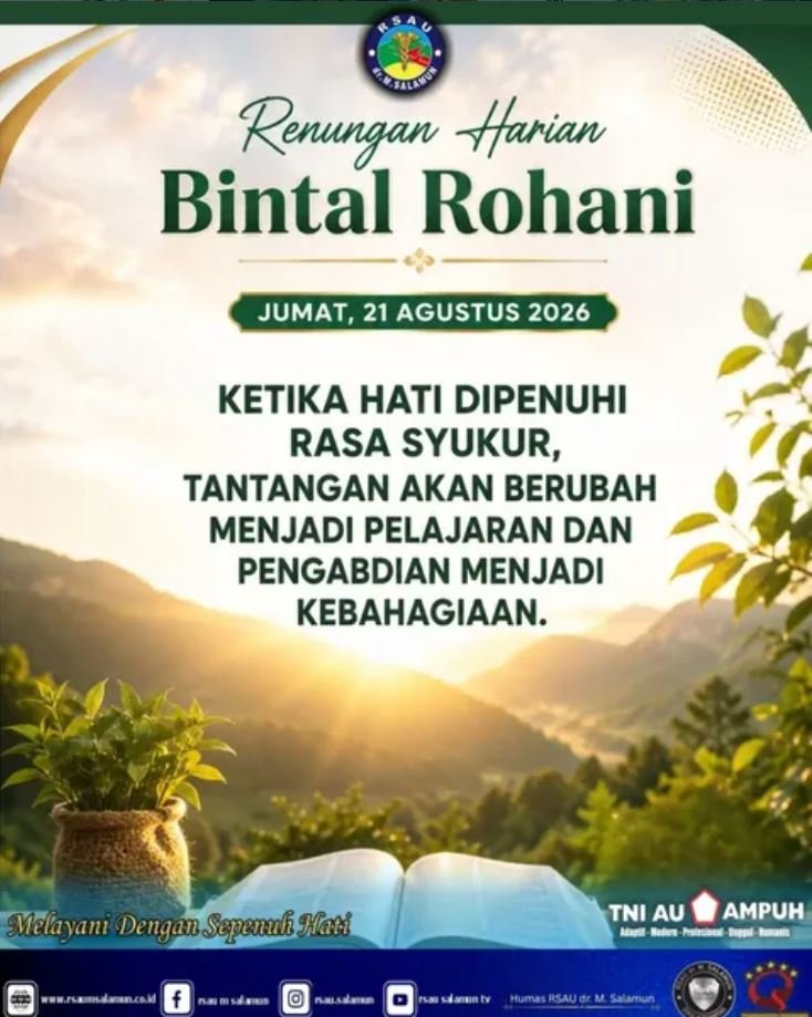 Renungan Harian Bintal Rohani Jumat, 21 Agustus 2026