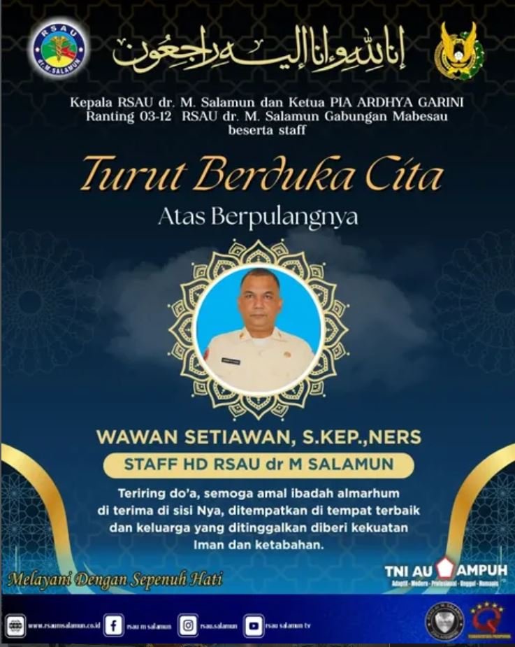Kepala RSAU dr. M. Salamun, Ketua PIA Ardhya Garini Ranting 03-12 RSAU dr. M. Salamun Gabungan Mabesau