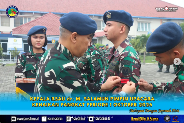 Kepala RSAU dr. M. Salamun Pimpin Upacara Kenaikan Pangkat Periode 1 Oktober 2026