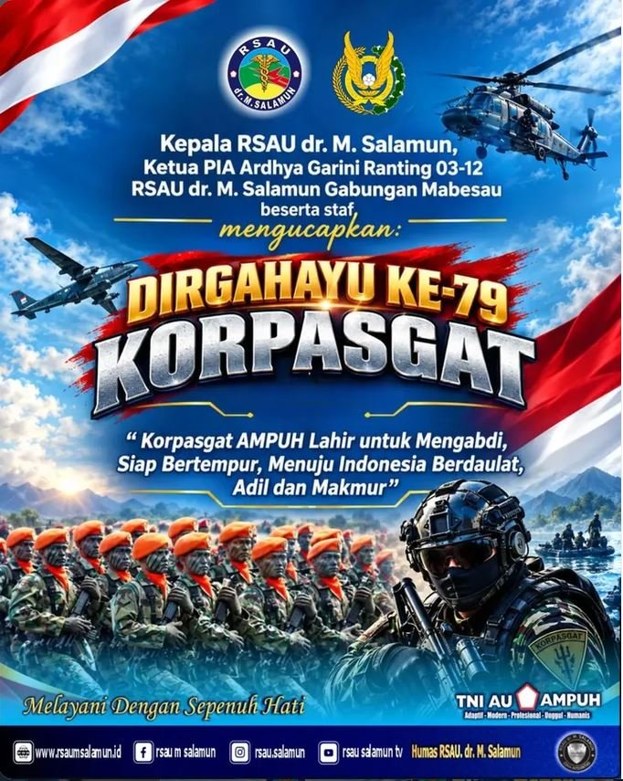 Kepala RSAU dr. M. Salamun, Ketua PIA Ardhya Garini Ranting 03-12 RSAU dr. M. Salamun Gabungan Mabesau Beserta Staf